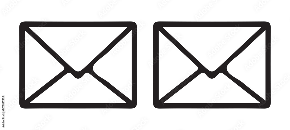 Black and White Vector Email Icons for Tech Projects vector illustration Black and White Vector Email Icons for Tech Projects vector illustration