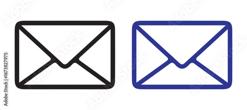 Black and White Vector Email Icons for Tech Projects vector illustration 