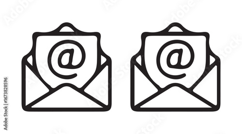Online Messaging and Email Symbols for Digital Media vector illustration 
