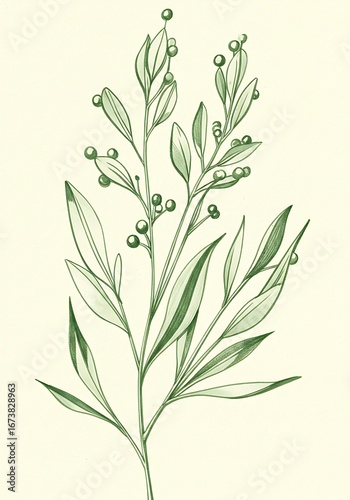 Botanical Linework Reverie