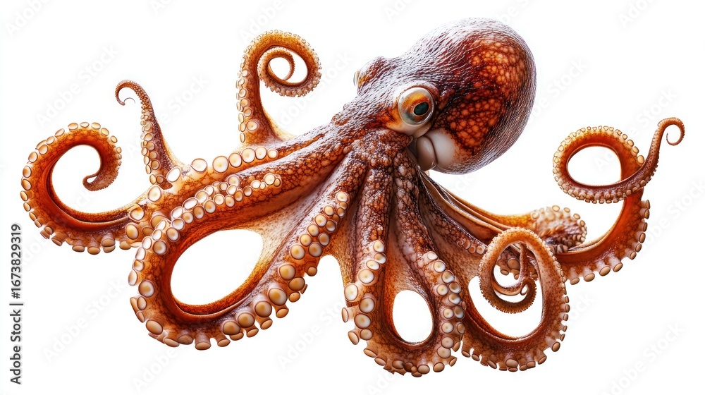 Obraz premium Cephalopod on white background