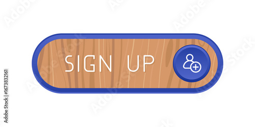 CTA button with text: Sign up, user, UI design.