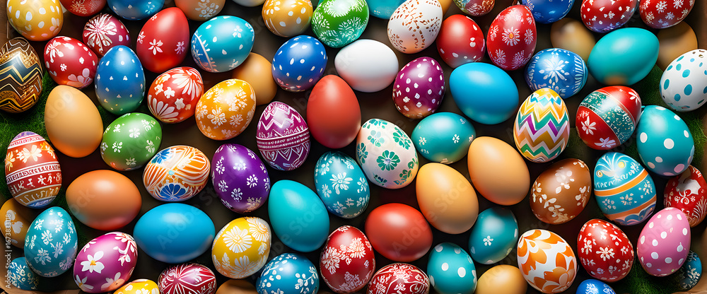 Colorful Easter eggs with various patterns and designs. Vibrant Easter eggs in multiple colors and painted designs. Countless Easter eggs with intricate patterns and vivid colors. Colorful Easter eggs with various patterns and designs. Vibrant Easter eggs in multiple colors and painted designs. Countless Easter eggs with intricate patterns and vivid colors.