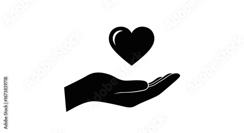 Hand Offering Heart - Symbol of Love and Care.