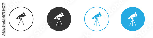 Telescope icon. simple illustration graphic doodle black design