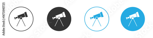 Telescope icon. simple illustration graphic doodle black design