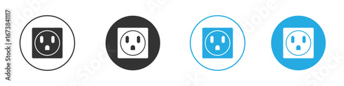 Socket icon. simple illustration graphic doodle black design
