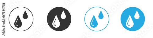 Raindrops icon. simple illustration graphic doodle black design