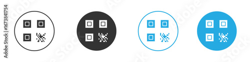 QR code icon. simple illustration graphic doodle black design