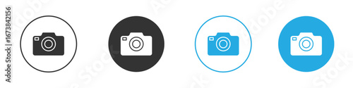 Photo Camera icon. simple illustration graphic doodle black design
