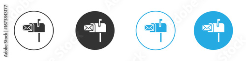 Mailbox icon. simple illustration graphic doodle black design