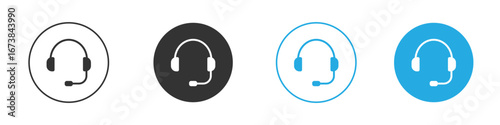 Headphones icon. simple illustration graphic doodle black design