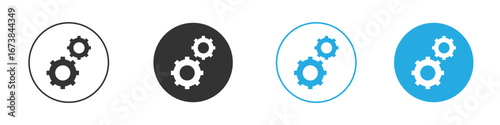 Gears icon. simple illustration graphic doodle black design