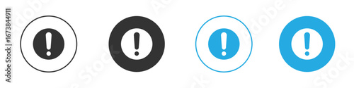 Exclamation button icon. simple illustration graphic doodle black design