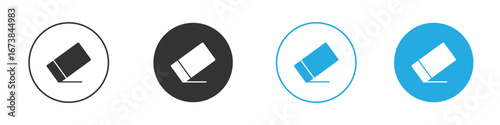 Eraser icon. simple illustration graphic doodle black design