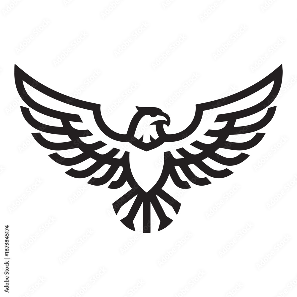 Obraz premium Bold eagle logo symbolizing strength, power, and freedom