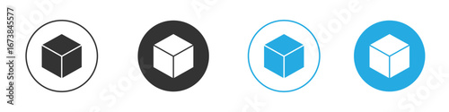 Cube icon. simple illustration graphic doodle black design