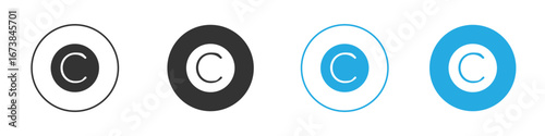 Copyright icon. simple illustration graphic doodle black design
