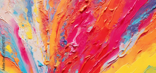 Vibrant Neon Abstract Painting – Colorful Oil & Acrylic Canvas Art with Bold Brush Strokes and Textured Palette Knife Details. Vibrant Neon Abstract Painting – Colorful Oil and Acrylic Canvas Art with