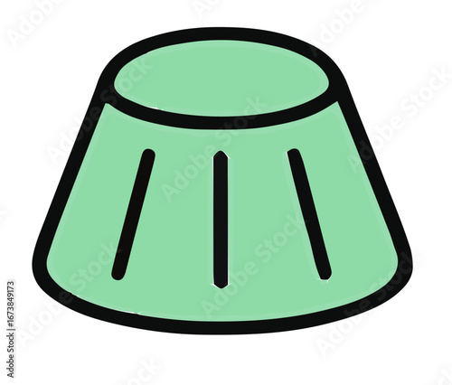 Simple green truncated cone, dessert, or object icon.