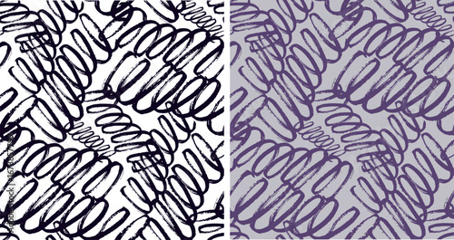 Trendy hand drawn doodle abstract pattern background, bag print, clothes fashion. 100% hand drawn vector image.