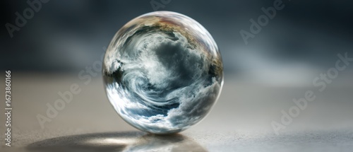 Wallpaper Mural Crystal Ball Reflecting Swirling Clouds, Atmospheric, Mysterious, Dreamy, Surreal. Torontodigital.ca