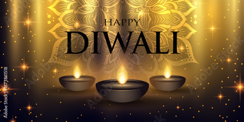 Elegant banner design for Diwali Festival of Lights 