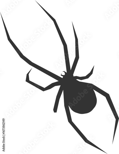 Silhouette of spider crawling sideways