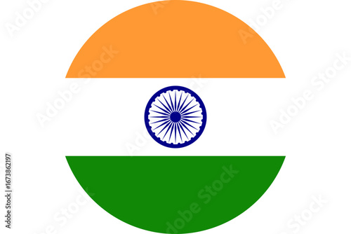 Round Indian flag icon