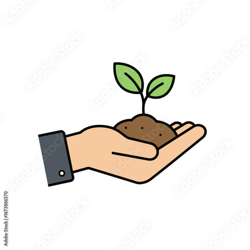 Nurturing Growth A Hand Holding a Sprout