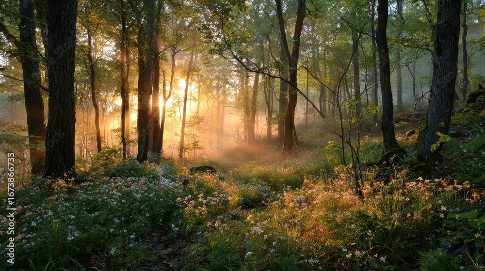 Obraz premium morning in the forest