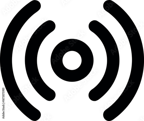 Wireless Signal Icon Black and White Communication and Connectivity