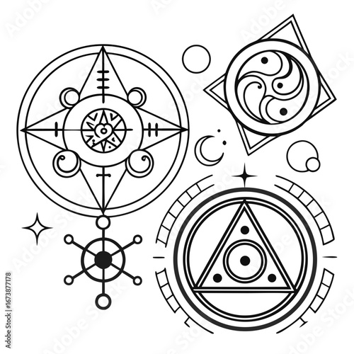 Vector art of collection of magic symbols