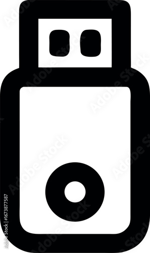 USB Flash Drive Icon Simple, Clean Vector Illustration