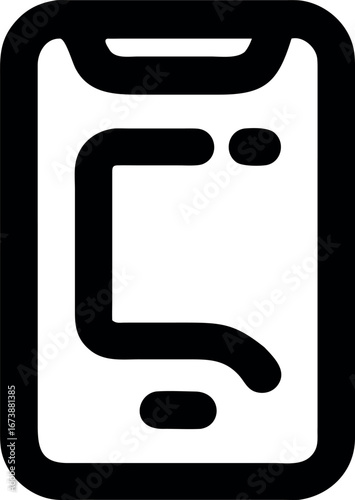 Mobile device interface icon with a speech bubble symbol