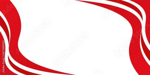 Vector red line background curve element with white space for text and message design, overlapping layers. trend ilustration