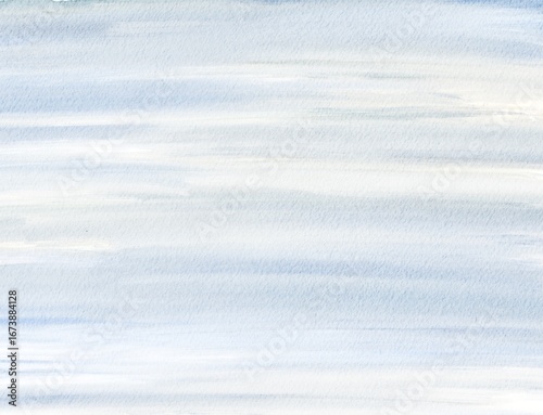 Hand Drawn Timeless Abstract Misty Soft Blue Watercolour Brushstrokes Horizontal Background for Invitation Design and Greeting Cards