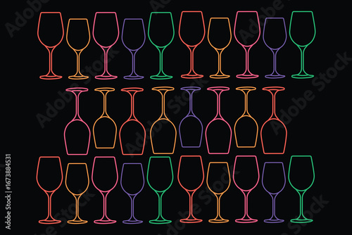 wine glass pattern and bar background, wallpaper, and party seamless pattern 