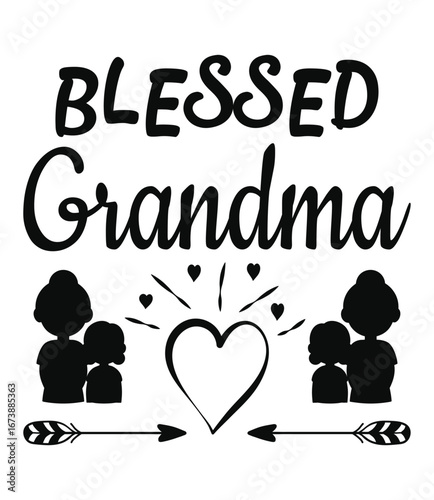 Blessed grandma, Happy grandparents day typography t-shirt design featuring a loving family connection