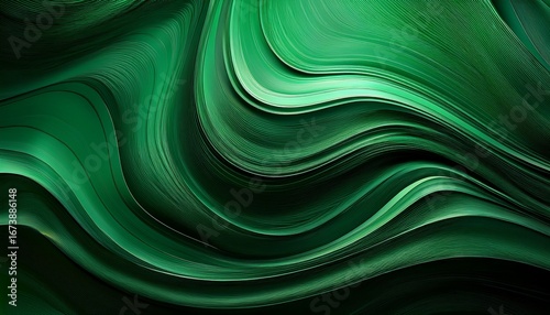 mesmerizing dark green abstract liquid waves with dynamic ripple effect background