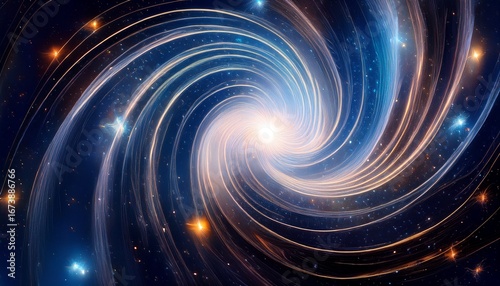 ethereal cosmic swirls in deep space with twinkling stars