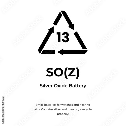 Silver oxide battery recycling identification icon