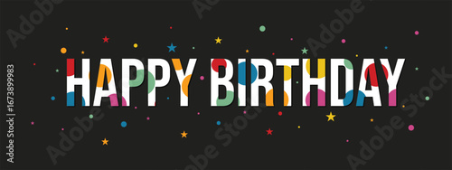 Birthday banner design. Happy birthday celebration background template. Vector illustration