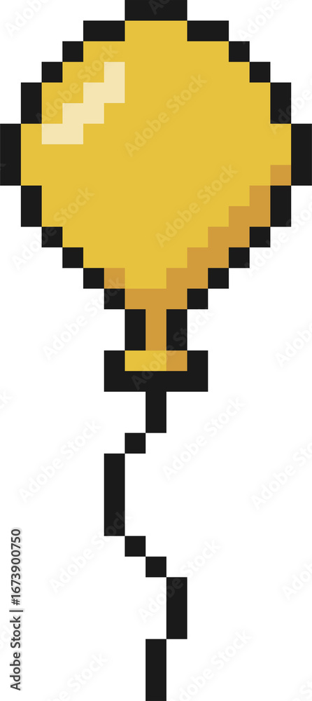 Fototapeta premium 8 bit birthday decoration balloon illustration