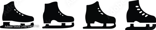 Four distinct ice skate silhouettes collection silhouette
