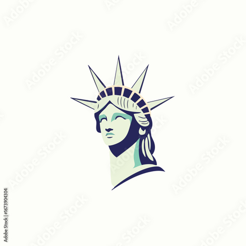 Minimalist head of the Statue of Liberty