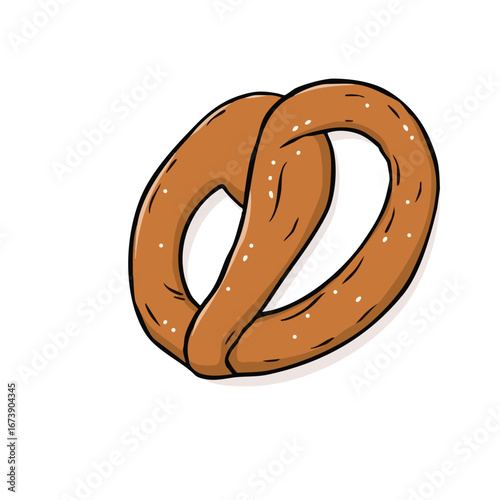 A large soft pretzel with salt