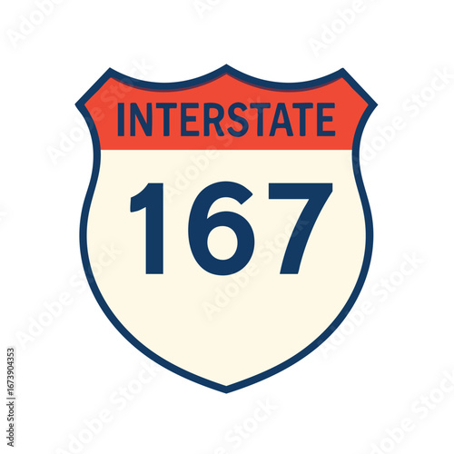 An interstate highway sign shield shape