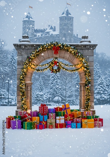 Winter's Gift: A Festive 3D Scene