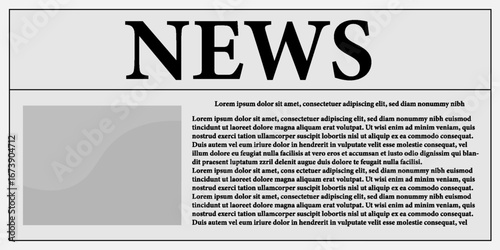 Newspaper. Vector folded newspaper with the word "News". Illustration isolated on white background.